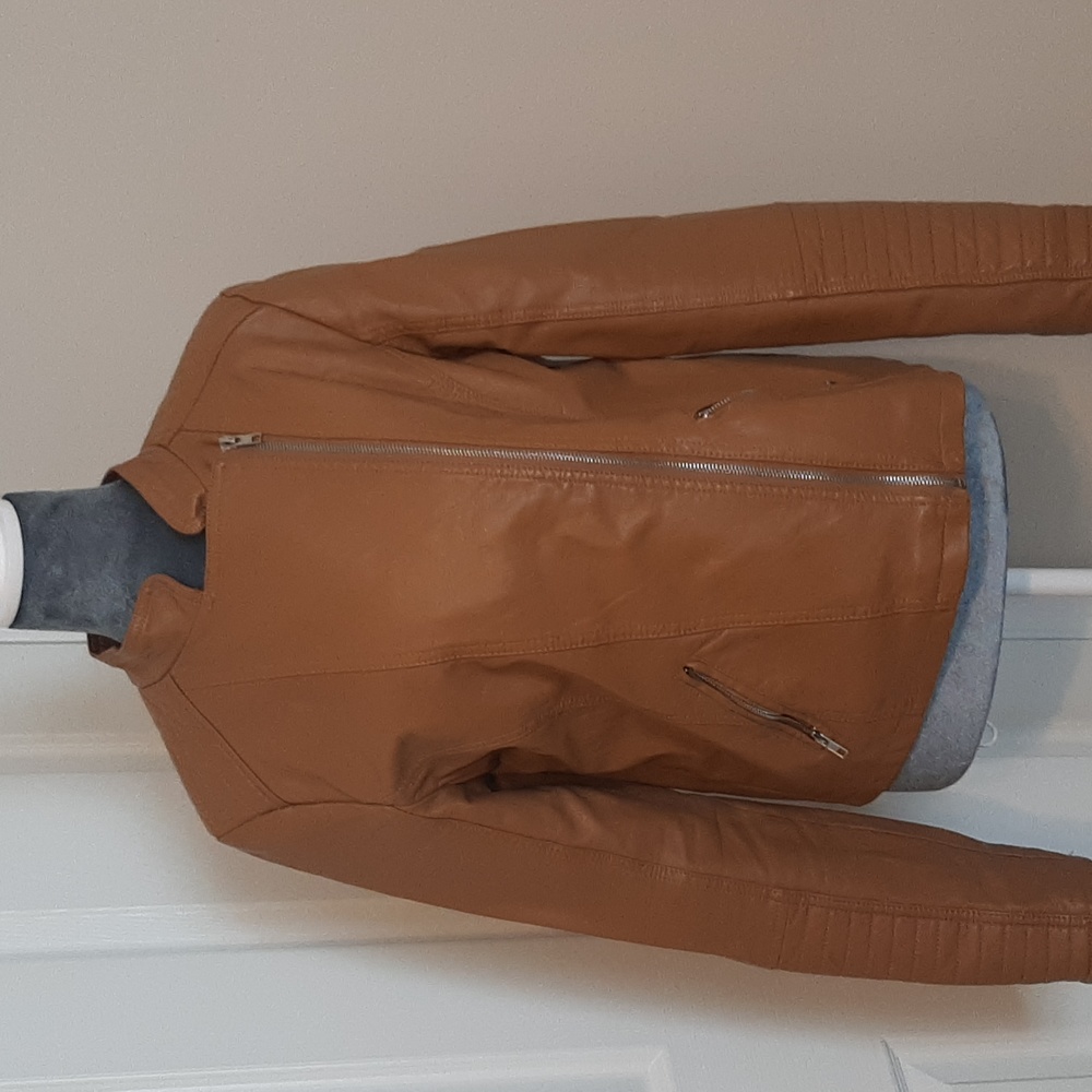 Faux-Leather Moto Jacket